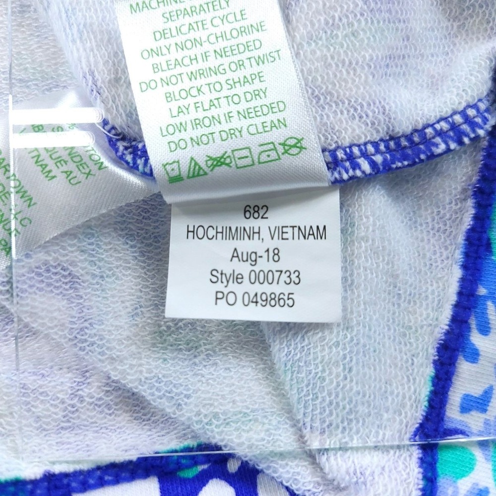 Lilly Pulitzer Top Womens Small Blue Green Skipper UPF 50 Quarter Zip Popover - Picture 8 of 10